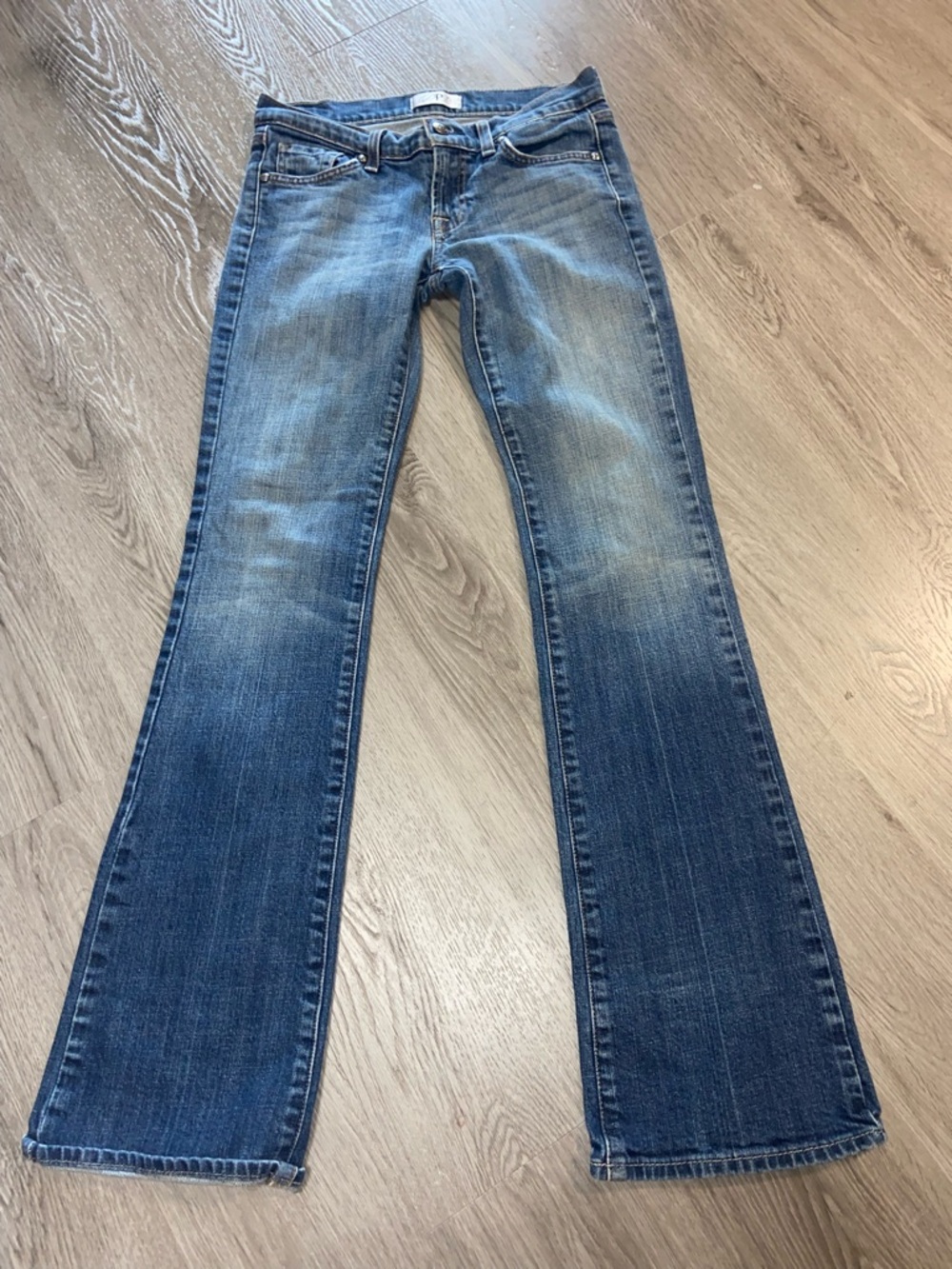 Deluxe Premium Denim Y2K Women's Blue Bootcut Jeans - Medium Wash